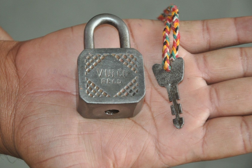 Vintage Iron VULCO Solid Unique Shape No.4 35MM Handcrafted Padlock