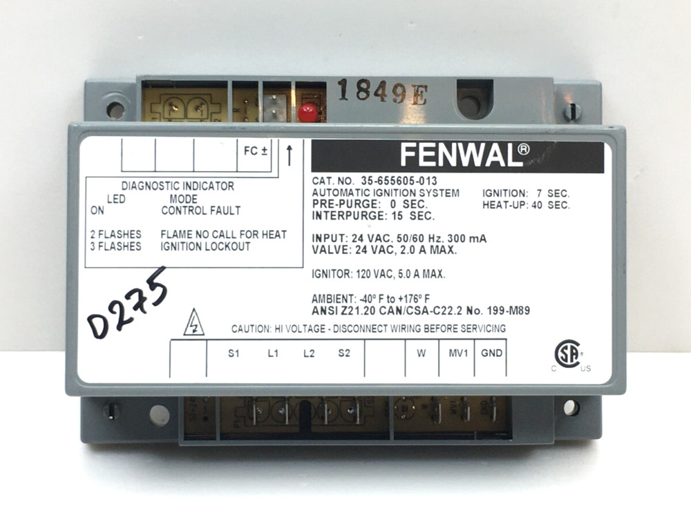 FENWAL 35-655605-013 Automatic Ignition System Control Module used #D275