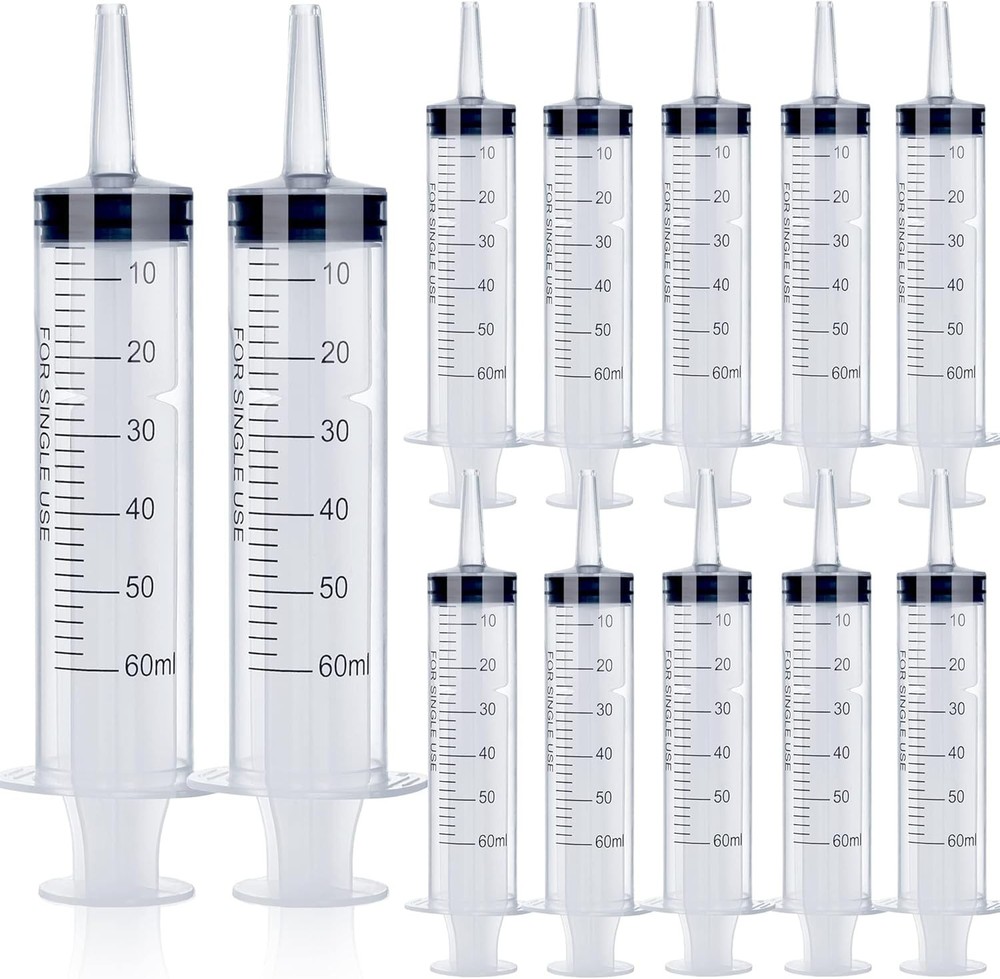 12Pack 60Ml Syringe for Liquid - Large Plastic Syringes without Needle for Jello
