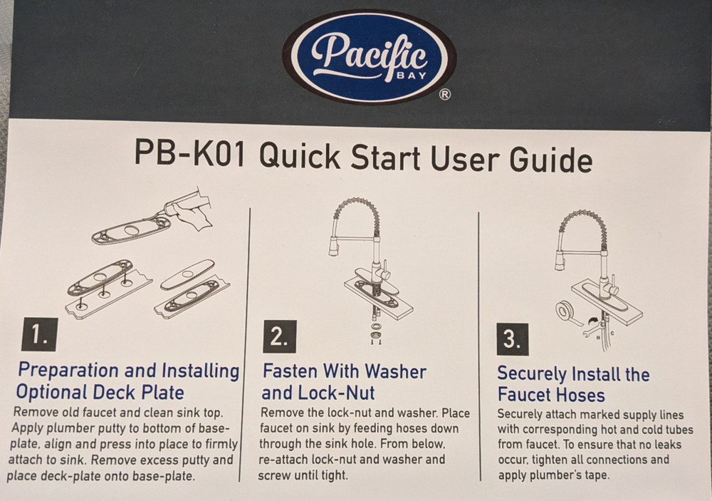 Pacific Bay Rainier Coil Pulldown Kitchen Faucet