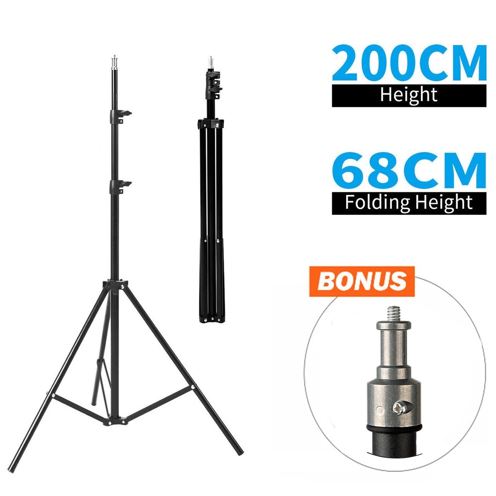 Portable Adjustable 2M Light Stand Tripod For Studio Photo Flash LED Lighting