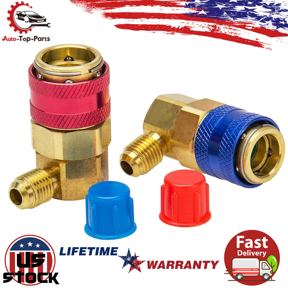 A/C Quick Coupler Adapter Manifold Connector 1/4" SAE HVAC High & Low Side