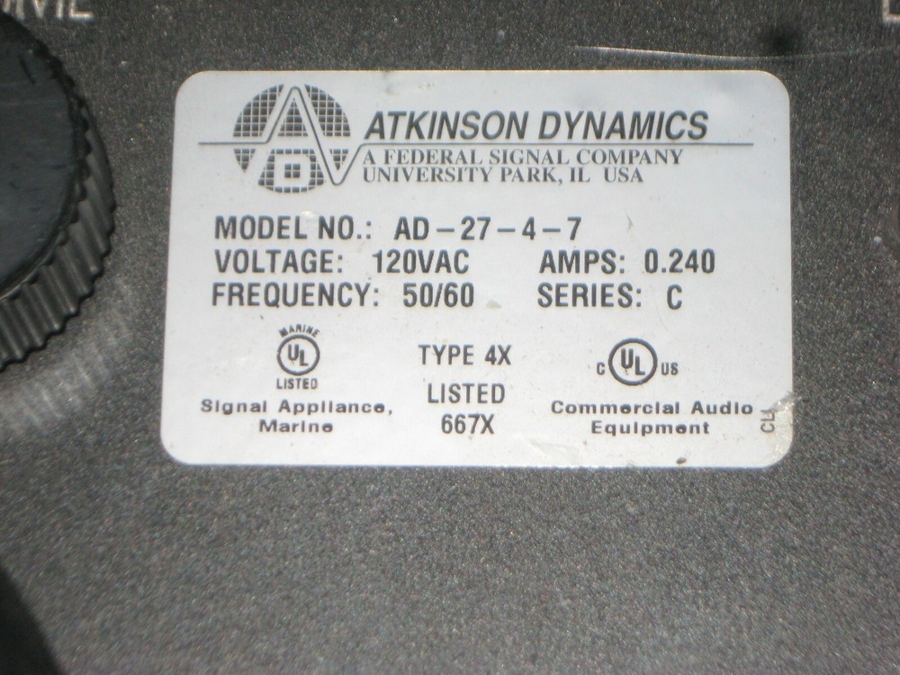 ATKINSON DYNAMICS INDUSTRIAL INTERCOM 27 C 4