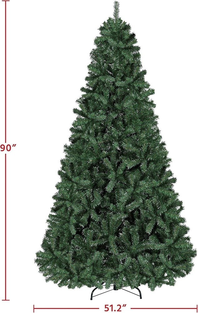 Stunning 7.5ft Christmas Tree with PVC Branches & Foldable Base for Easy Storage