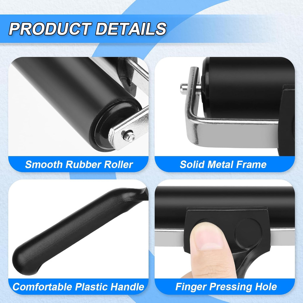 3 Pcs Rubber Brayer Roller Stamping Roller Gluing Roller Tool for Printmaking, G