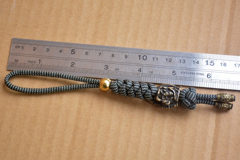 knife lanyard. Bag, backpack, jacket zipper pull. Death God bead