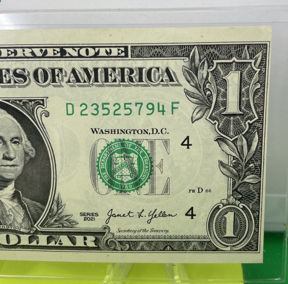 2021 $1 Bill - 💵 Cutting Error & Shifted Overprint! MODERATE MULTI-ERROR NOTE!