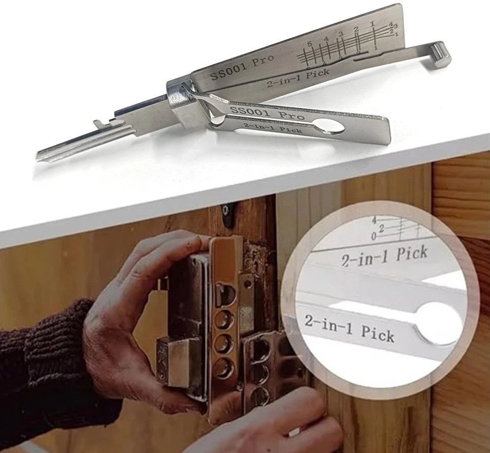 SS001 PRO 2-in-1 Stainless Steel master Key Decoder Repair Tool
