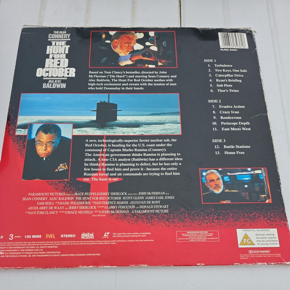 The Hunt For Red October Laserdisc