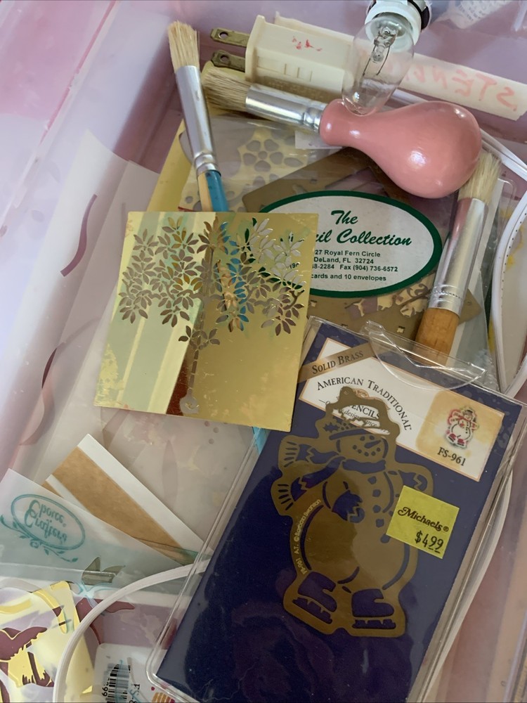 Brass Embossing Stencils Lot Templates Light Container