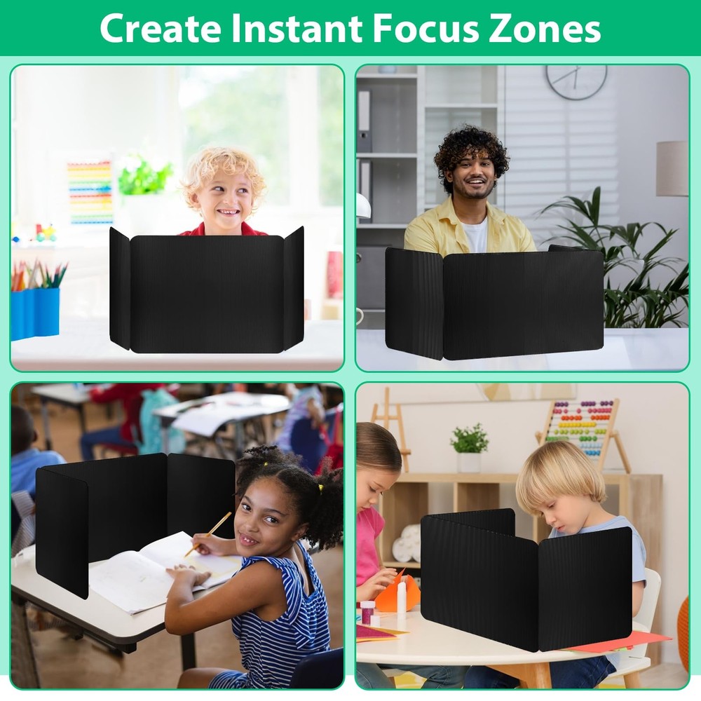 12 PCS Desk Dividers Students Waterproof Plastic Testing Privacy Folders