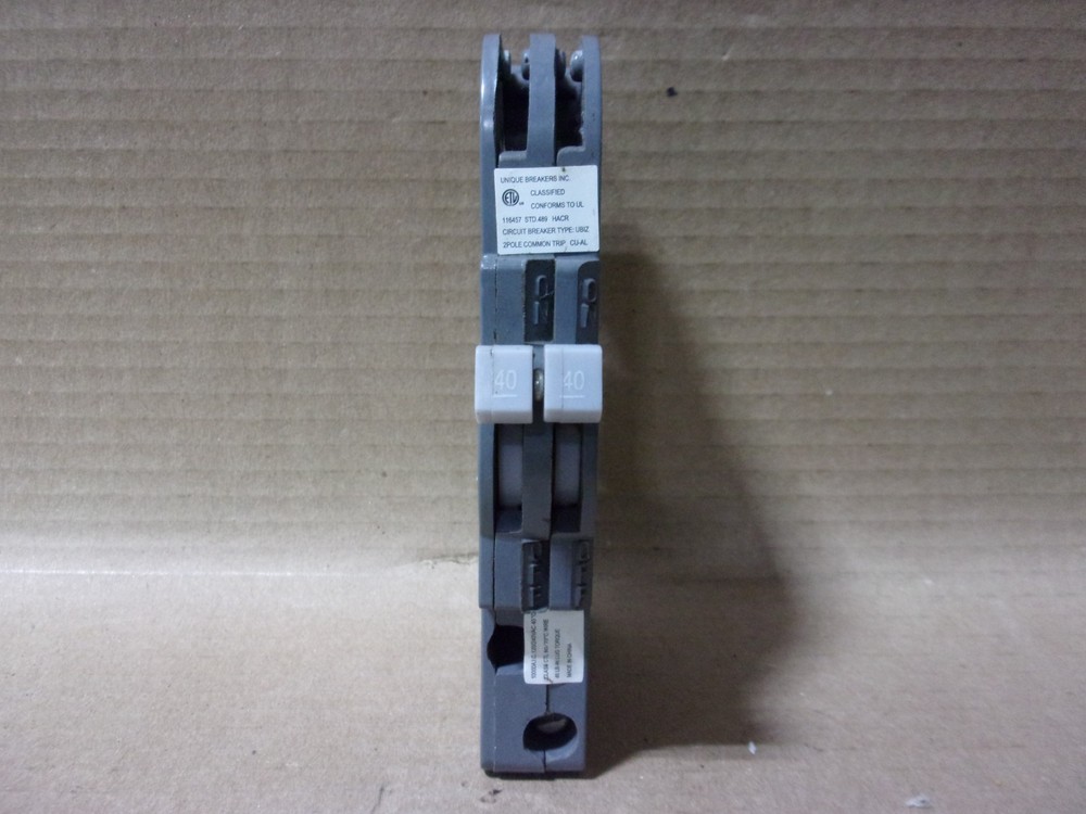 NEW UNIQUE BREAKERS UBIZ UBIZ0240 2 POLE 40 AMP CIRCUIT BREAKERS UBIZ-0240 AK