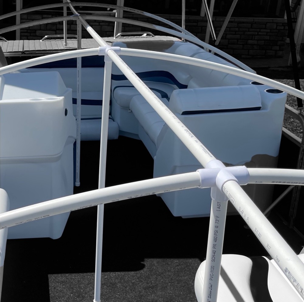 18'-22' Pontoon Boat Canvas Solution with 6" Rise.