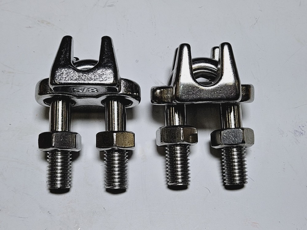 Wire Cable Clamp 5/8 Marine Stainless Steel 2pc