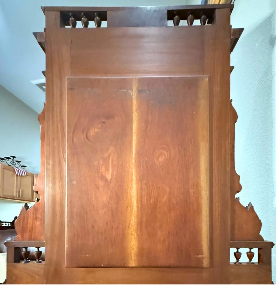 Large Antique Victorian Mirror**Carved Solid Walnut w/Beveled Mirror**OBO**