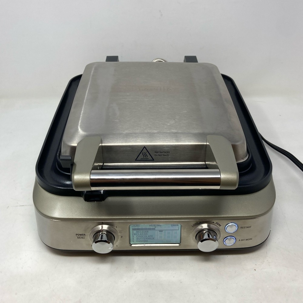 Breville Smart Waffle Pro 4-Slice Waffle Maker, Silver