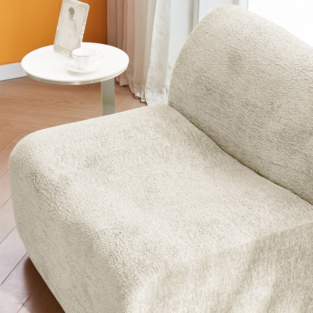 Space-Saving Single Foam Sofa Chair with Footrest & Pillow