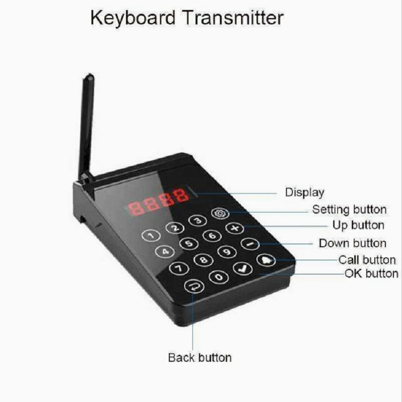 New Wireless Touch Keyboard Transmitter for Restaurant Pagers Waiter Service