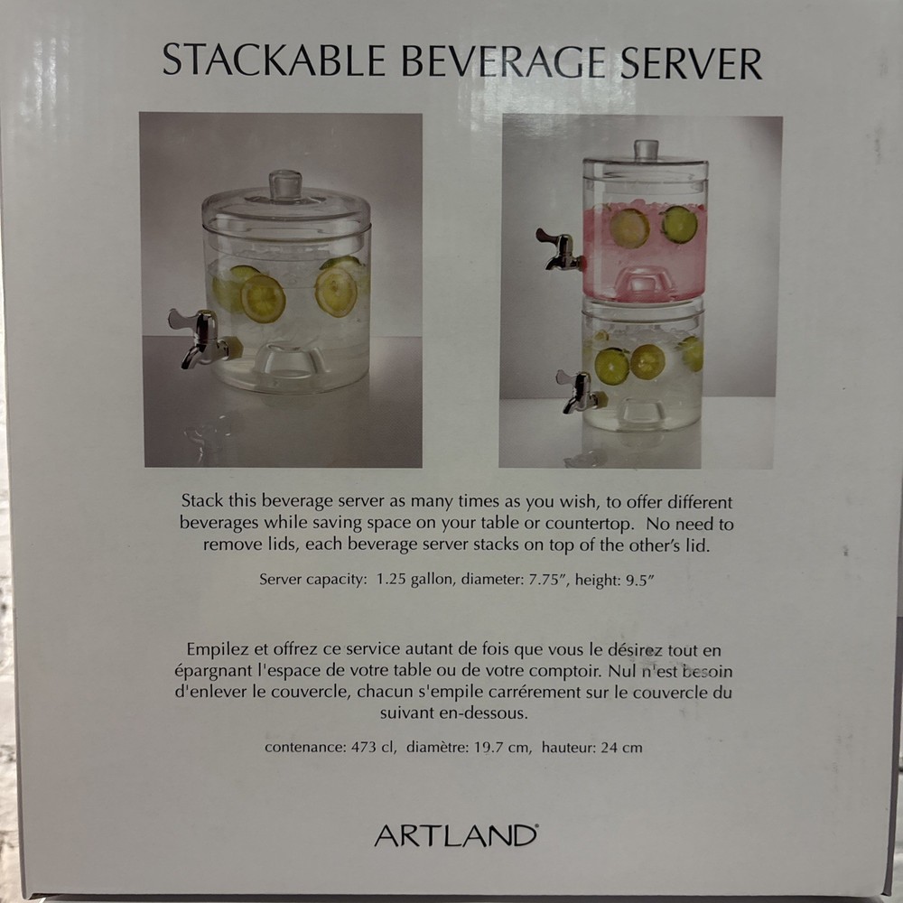 Artland Stackable Beverage Servers Brand New In Box Two Boxes Very Versatile