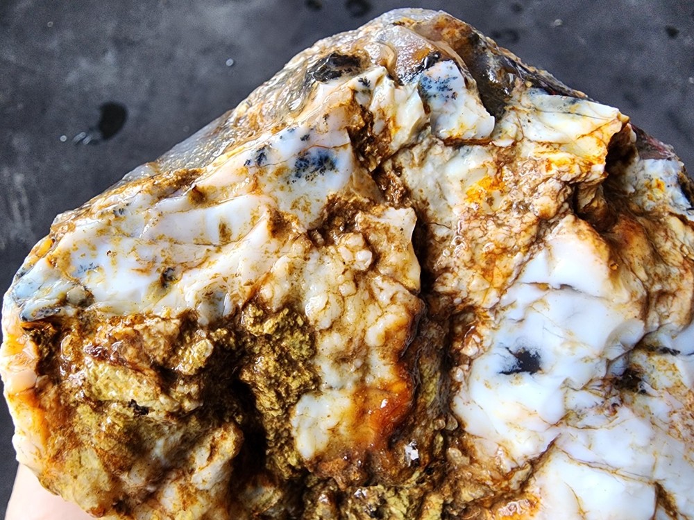 31.85 oz (903 gr) Bluish Dendritic Opal Agate, Dendritic Opal, Dendritic Agate