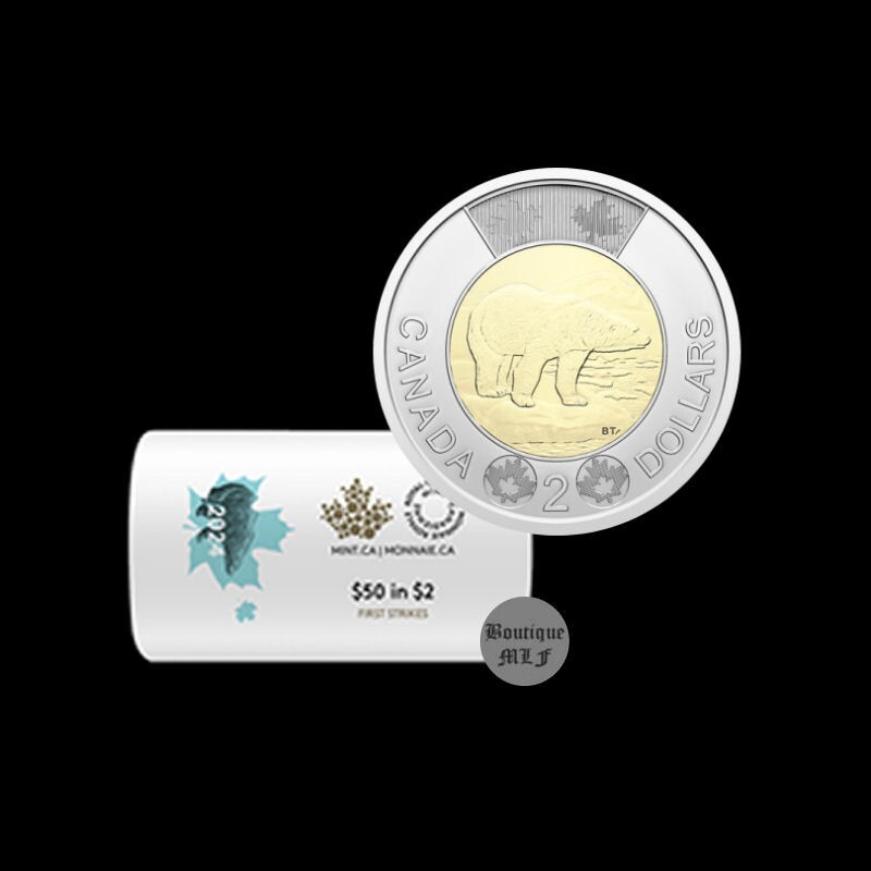 2024  Polar bear,  $2.00 coins UNC. from first strike special wrap roll