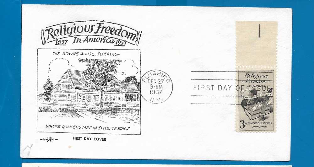 Scott 1099 Reigious Freedom Dec 27, 1957 Pent Arts  FDC BOXA