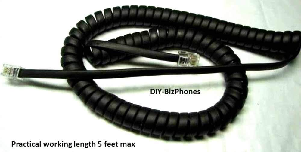 2-Pack Flat Black 9Ft Digium IP Phone Handset Cord VoIP D40 D50 D60 D62 Curly