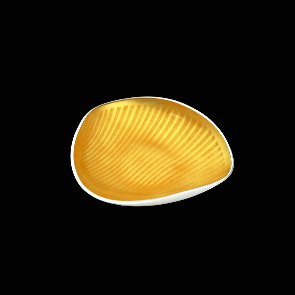 A. Michelsen. Small Sterling Silver Bowl with yellow Enamel - Eigil Jensen.