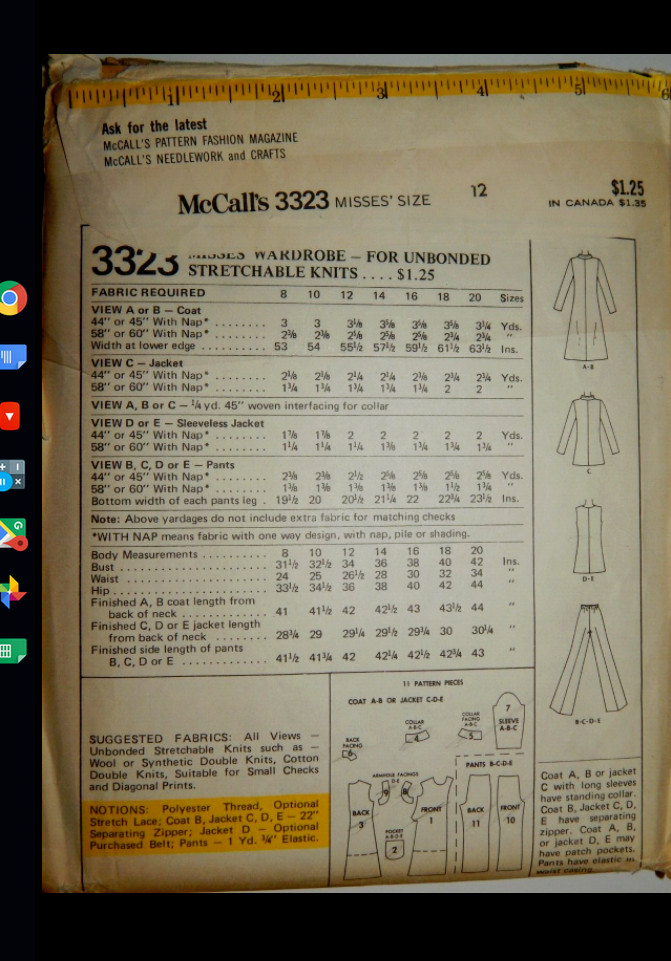 Misses' Wardrobe McCall's Sewing Pattern 3323 Size 14
