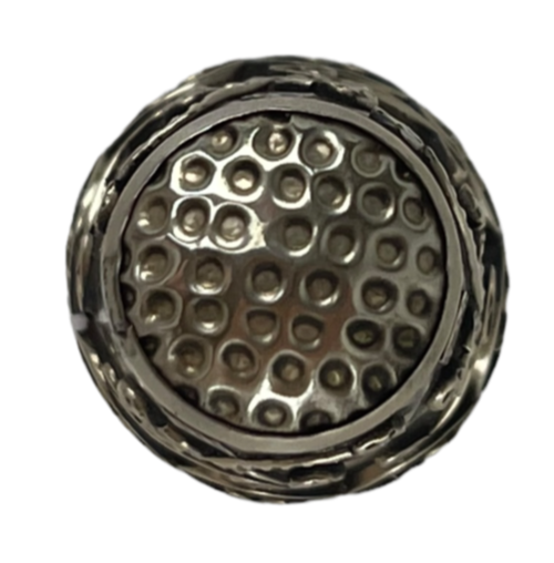 Thimble - Vintage Unmarked Sterling Silver Ornate Leaf & Scroll Design Mexico