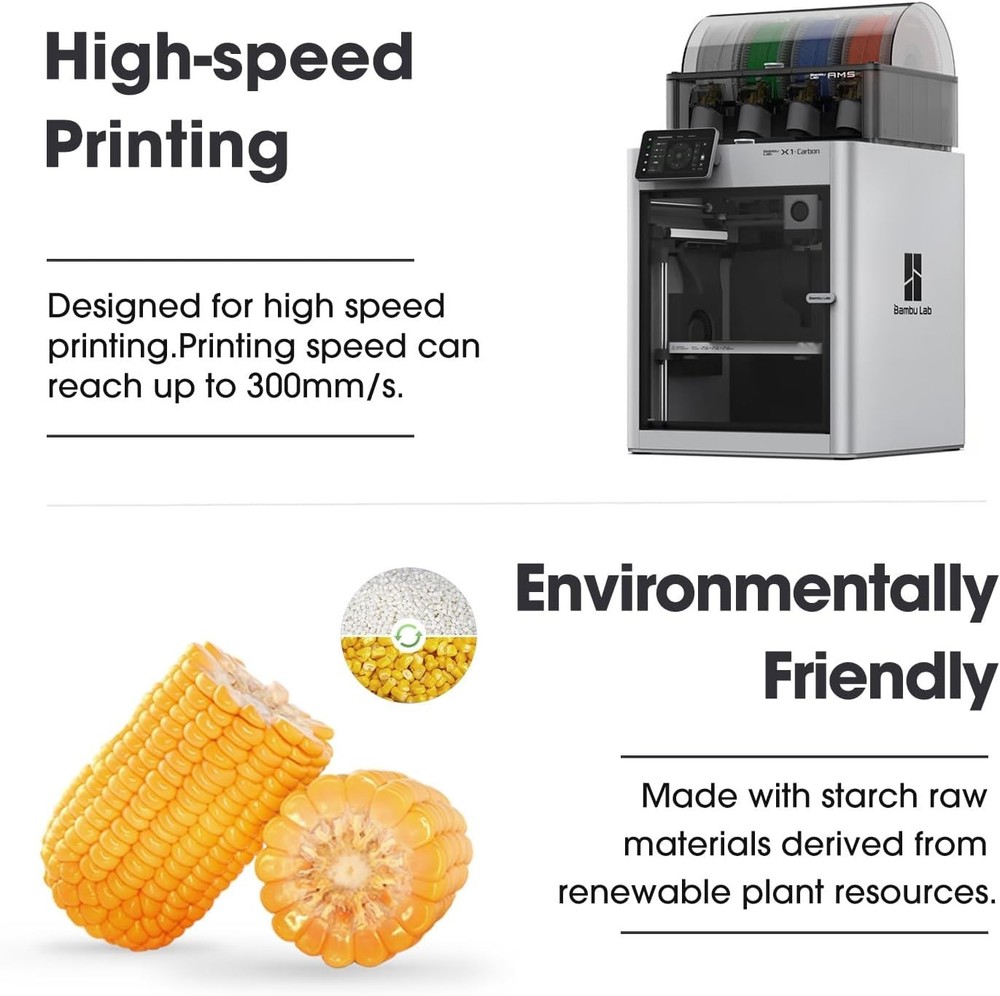eSUN PLA Basic Filament 1.75mm, 3D Printer Filament High Speed PLA for Fast Prin
