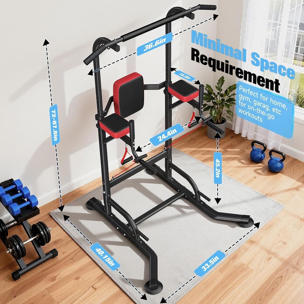 Power Tower Pull Up Bar Dip Station Assistive Trainer Multi-Function Home Gym