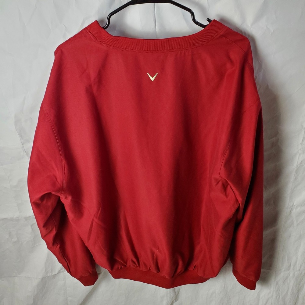 Callaway Golf Pullover Mens L Red Sport Outerwear Brushed Microfiber Windbreaker