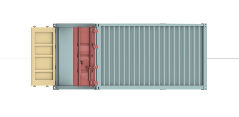 3D Printing Model 1/72 Double-door logistics container Model Unpainted