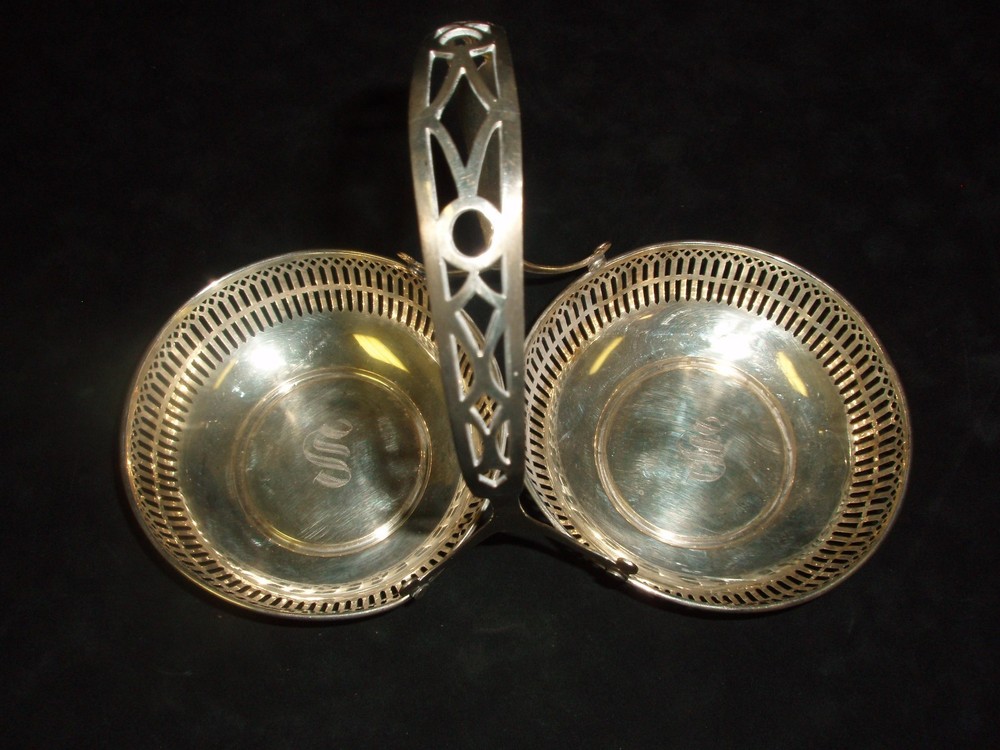 STERLING SILVER DOUBLE CANDY DISH
