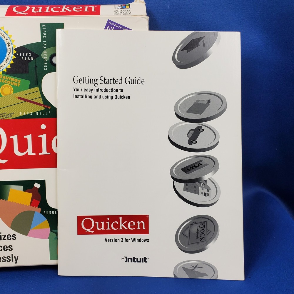 Quicken IBM Windows Computer Finance Software 1993 Version 3 with Floppy Disks