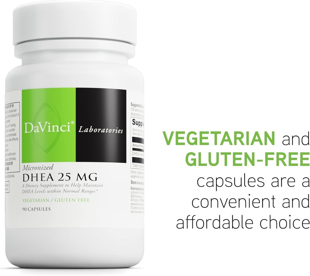 DAVINCI Labs Micronized DHEA 25 mg - Dietary Supplement to Support Immune System