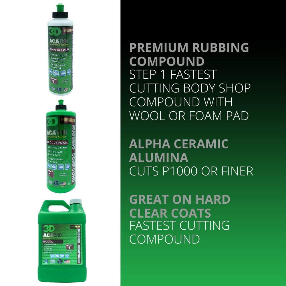 3D ACA 510 Rubbing Compound – Fast-Cutting Paint Correction Compound with