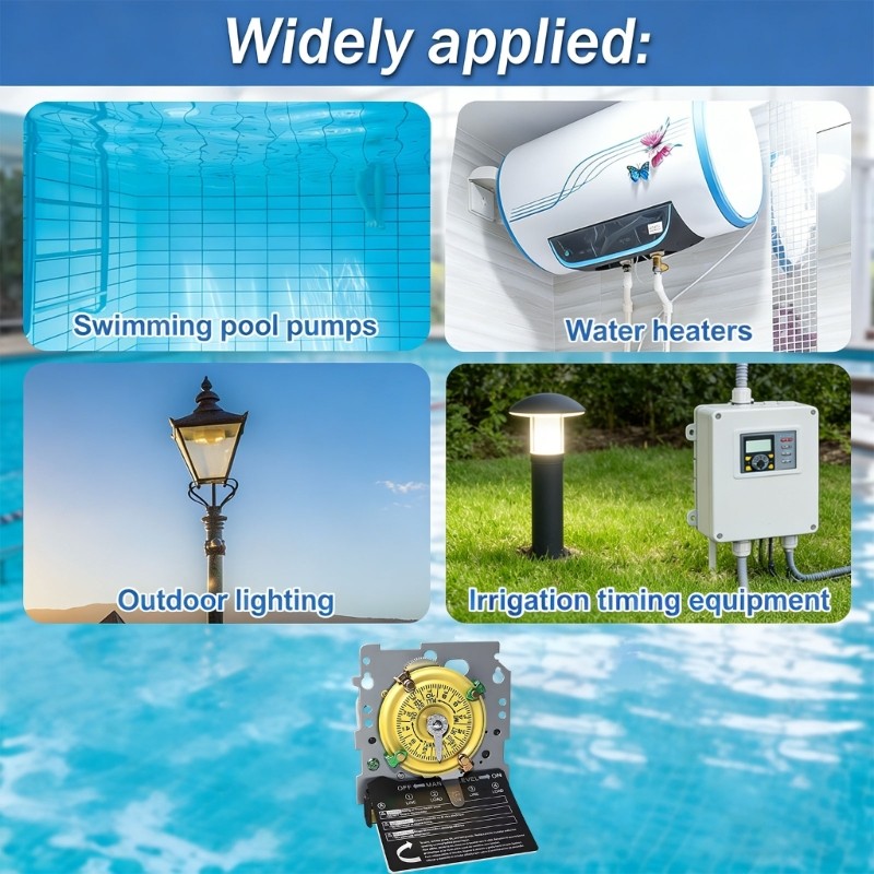 Effective Pool Pump Timing Device With Metal Motor And Clear Visible Display