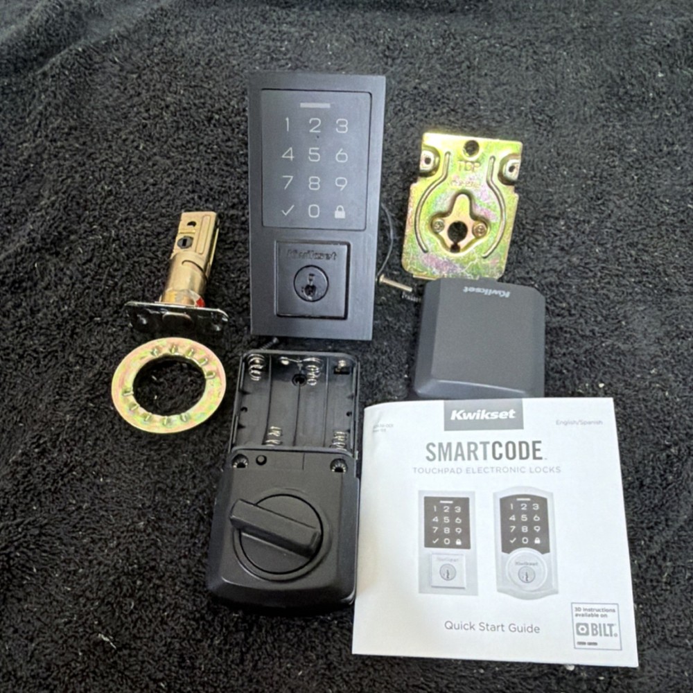 Kwikset SmartCode Keypad Smart Lock Electronic Deadbolt Black Matte Finish