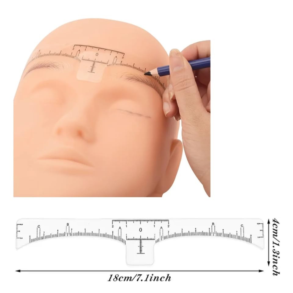 100Pcs Eyebrow Ruler Sticker Disposable Eyebrow Mapping Ruler Sticker for Mic...