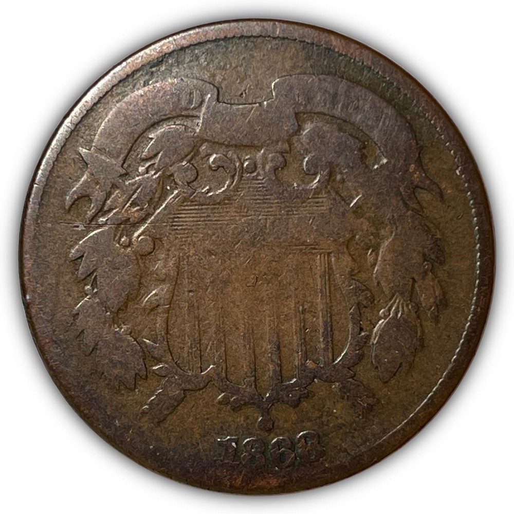 1868 Two Cent Piece Good G Coin #7371