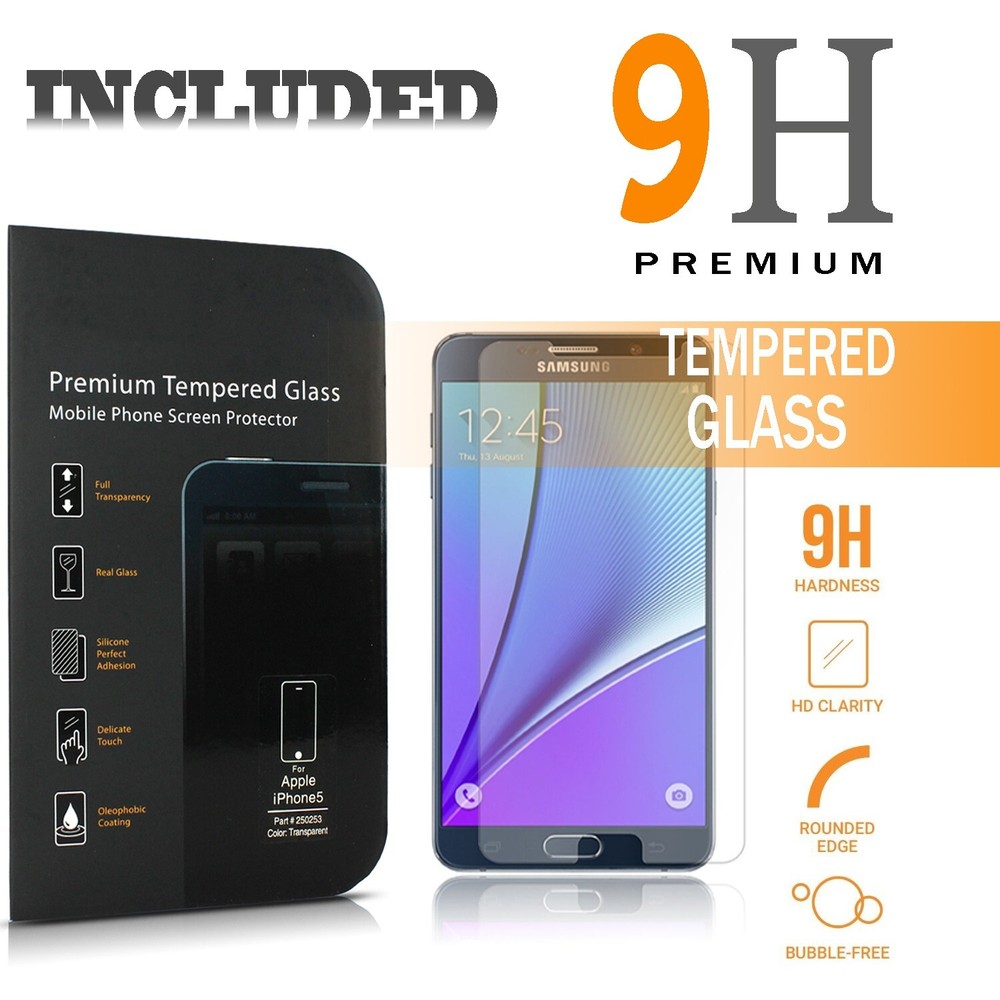 For Samsung Galaxy Note 5 Shockproof Case Belt Clip Tempered Glass Protector
