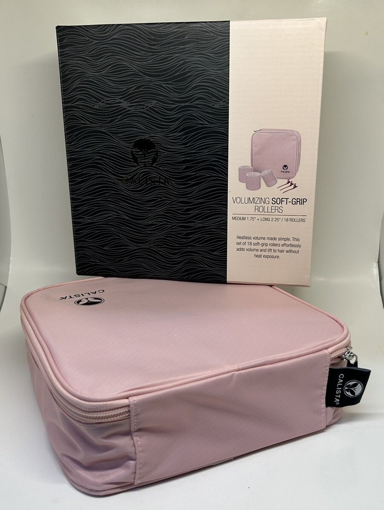 Calista Volumizing Self Grip Rollers 18 Curlers Clips Case Long Medium NEW W/BOX