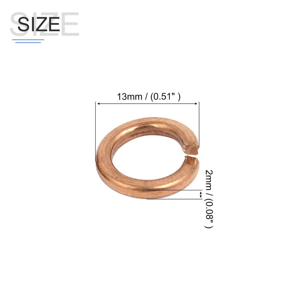 Split Lock Washer M8 15 PCS Brass Spring Elastic Gasket Household Hardware