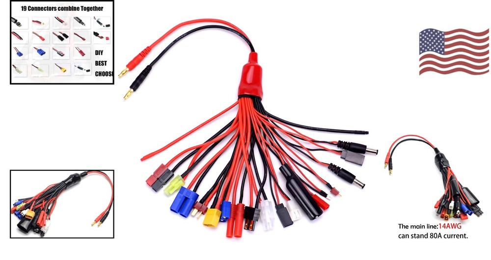 Multifunctional 19 Charging Adapters - Durable Cable for RC Battery Management