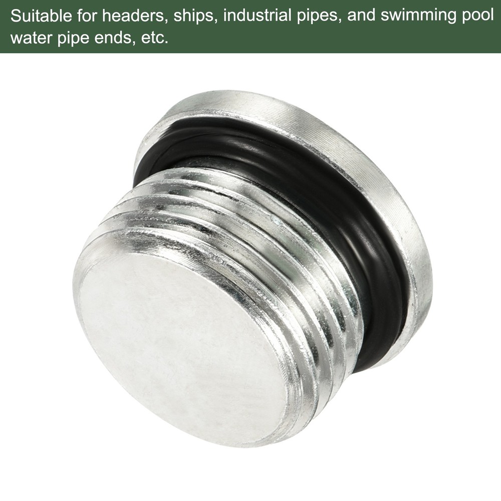 2 Pcs 7/8-14UNF Pipe Plug,for Terminate Pipe Ends (Silver)