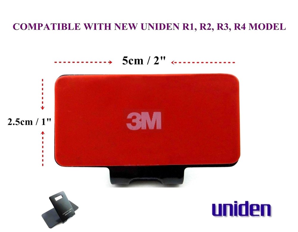 One Nice Permanent Windshield Mount For Uniden R1, 2, 3, 4 & More Radar Detector