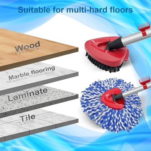 2 Pack Spin Mop Heads Replacement Compatible with O Cedar Blue (2 Tank System)