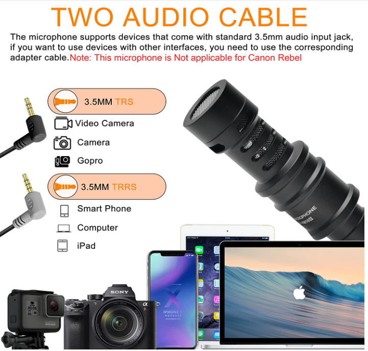Professional Micro Cardioid Condenser Microphone - Video / DSLR Cameras